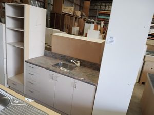 Products: Apricot Galley Style Kitchen with Black Marble Top Musgroves
