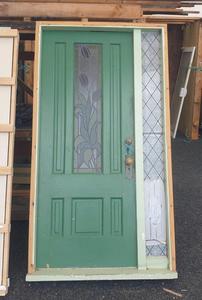 Exterior Painted Leadlight Door with Sidelight Musgroves