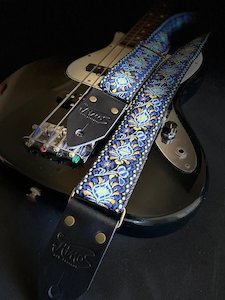 Atmos The Tribute Blue Guitar Strap Black Leather
