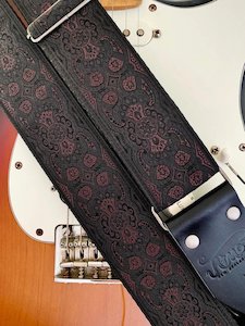 Atmos Black Magic Guitar Strap Brown Leather