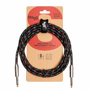 Stagg: Stagg SGC6VT Vintage Tweed Instrument Cable 20ft-Black