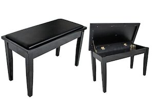 Samick BS15 Piano Bench with Vinyl Top - Ebony