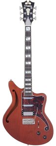 D'Angelico Deluxe Bedford Semi-Hollow Electric Guitar Matte Walnut with Tremolo