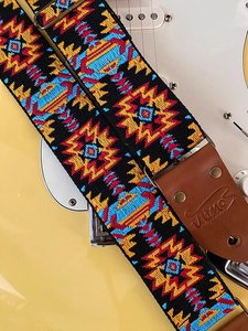 Atmos Astral Echoes Guitar Strap Brown Leather