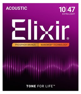 Elixir Nanoweb Acoustic Phosphor Extra Light 10-47