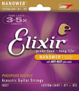 Elixir Nanoweb Acoustic Phosphor 011 Pro Pack