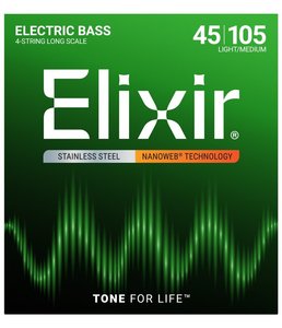 Elixir: Elixir Bass NanoWeb Stainless Steel 5 String Light