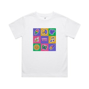 Products: Children's Shapes and Colours Tee: White - MUSIC WITH MICHAL