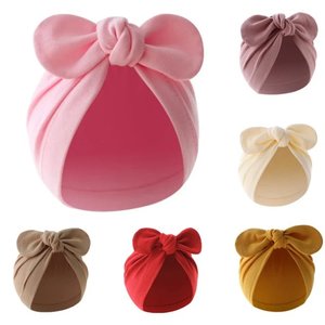 Products: Adorable Newborn Baby Beanie with Bow – Cotton Turban Hat for Boys & Girls (0–24M)
