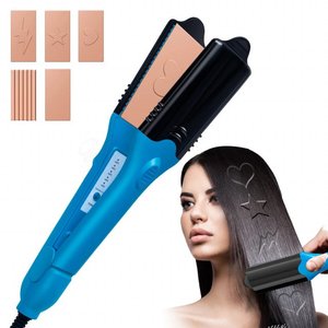 Products: 3D Hair Imprinting Straightener & Crimper with 5 Plates