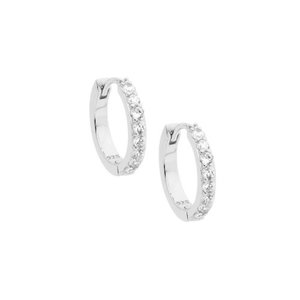Silver Hoops with Cubic Zirconia's - Max Wilson Diamond Jewellers