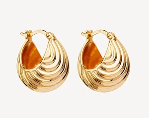 CLOUD CATCHER BASKET HOOPS, YELLOW GOLD PLATED - Max Wilson Diamond Jeweller, Di&hellip;