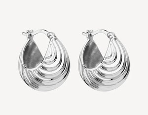 CLOUD CATCHER TAPERED HOOPS, STERLING SILVER - Max Wilson Diamond Jeweller, Diam&hellip;