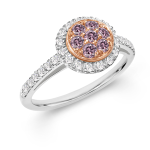 Pink And White Diamond Cluster Ring - MW Diamond Jeweller
