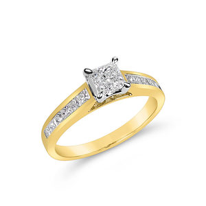 Products: Brilliant 18k Princess Cut Diamond Ring - MW Diamond Jeweller