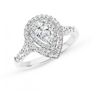 Products: Double row Pear cut diamond halo - Max Wilson Diamond Jewellers