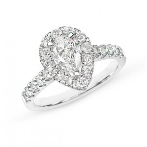 Halo Pear Cut Diamond Ring - Max Wilson Diamond Jewellers