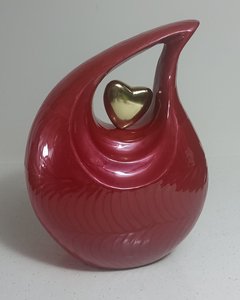 Adult Urns - My Angel Cremation Jewellery Cremation or Keepsake Jewellery and Urns for ashes: Heart in my Tear Drop Urn – Red