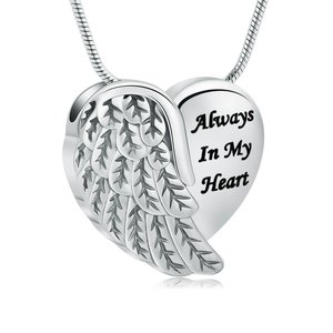 All Items - My Angel Cremation Jewellery Cremation or Keepsake Jewellery and Urns for ashes: Feathered Wing Heart