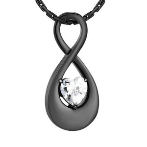 All Items - My Angel Cremation Jewellery Cremation or Keepsake Jewellery and Urns for ashes: Black Infinity with Heart Gem