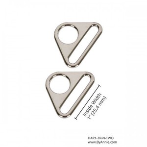 By Annie - 1" Triangle Rings Flat - Nickel - 2 pack - Bernina Sewing Centre Tauranga