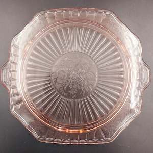 Crystal And Glass: Anchor Hocking - Mayfair, Pink - Footed Cake Plate