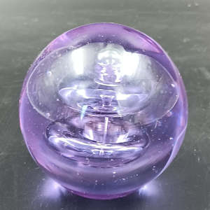 Crystal And Glass: Purple Bubbles - Glass Paperweight