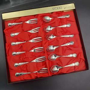 Silverware: Rodd - Camille - Silver-plated Cake Spoons and Forks in Original Box