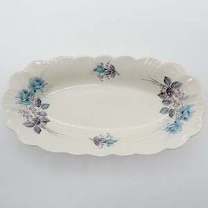 China Brand A J Wilkinson England: A J Wilkinson - Blue Roses - Oval Dish