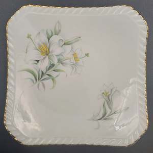 China Brand Adderley England: Adderley - White Lilies - Square Condiment/Trinket Dish