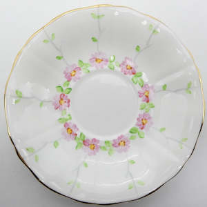 Adderley - Hand-painted Pink Flowers - Saucer