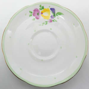 China Brand Adderley England: Adderley - Hand-painted Flowers - Saucer