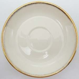 China Brands K: Kelston Ware - Cream with Brushed Gold Rims - Saucer