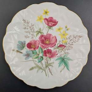 China Brand Aynsley England: Aynsley - Pink, Blue and Yellow Flowers, S304 - Crocus-shape Side Plate