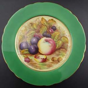 China Brand Aynsley England: Aynsley - Orchard Gold, Green Rim, C439 - Side Plate