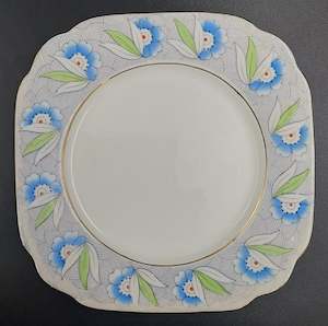 China Brand Bell China England: Bell China - Blue Floral Border - Side Plate