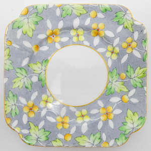China Brand Bell China England: Bell China - Yellow Flowers on Grey - Side Plate