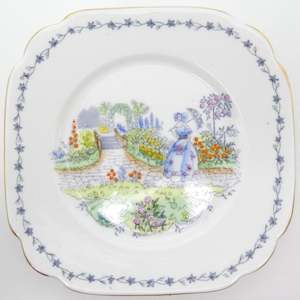 China Brand Bell China England: Bell China - Lady in Garden - Side Plate