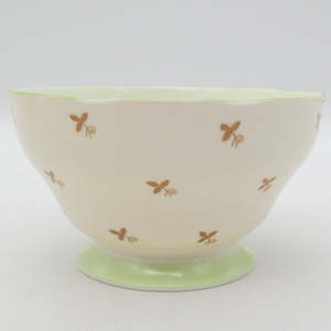 China Brand Bell China England: Bell China - Green and Light Beige - Sugar Bowl