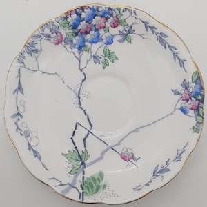China Brand Bell China England: Bell China - Blue and Pink Flowers - Saucer