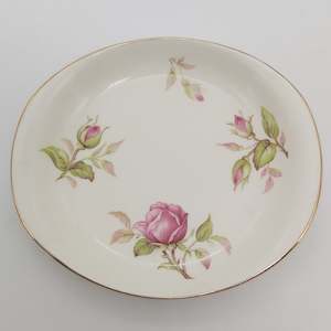 China Brand British Anchor England: British Anchor - Pink Roses - Oval Dish
