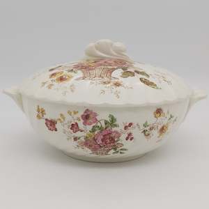 China Brand Clarice Cliff England: Clarice Cliff - Chelsea Rose - Lidded Serving Dish