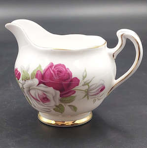 China Brand Colclough England: Colclough - White and Red Roses, 7985 - Milk Jug