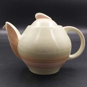 China Brand Susie Cooper England: Susie Cooper - Banding, Pink 699 - Teapot, 1 litre