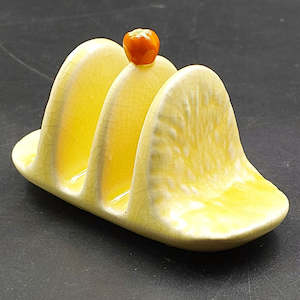 China Brand Crown Devon England: Crown Devon - Salad Ware, Yellow - 2-slice Toast Rack