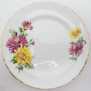 China Brand Delphine England: Delphine - Yellow and Red Flowers - Side Plate