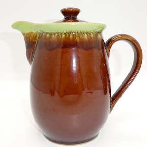 China Brand Denby England: Denby Stoneware - Green and Brown - Coffee Pot/Hot Water Jug, 2.5 Pint