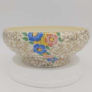 China Brand Empire Porcelain Co England: Empire - Hand-painted Flowers and Gold Filigree - Bowl