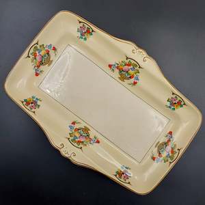 John Maddock & Sons - Fruits and Flowers - Tab-handled Sandwich Tray