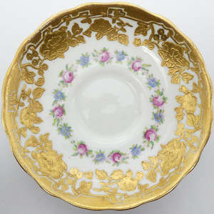 China Brand Hammersley England: Hammersley - Heavy Gold Floral Rim, 13838 - Saucer